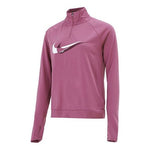 (WMNS) Nike DRI-FIT Half Zipper Quick Dry Reflective Sports Long Sleeves Deep Red T-Shirt DD6842-507