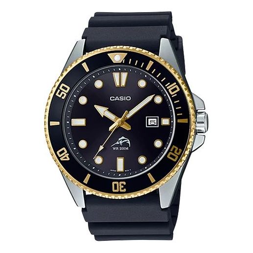 CASIO STANDARD Stainless Steel Waterproof Black Sports Mens BlackGold Analog MDV-106G-1A