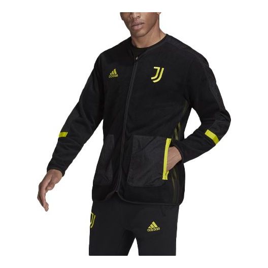 adidas Printing Zipper Soccer/Football Jacket Juventus Black GR2915