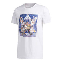 adidas Basketball Cartoon Printing Short Sleeve White GE1057