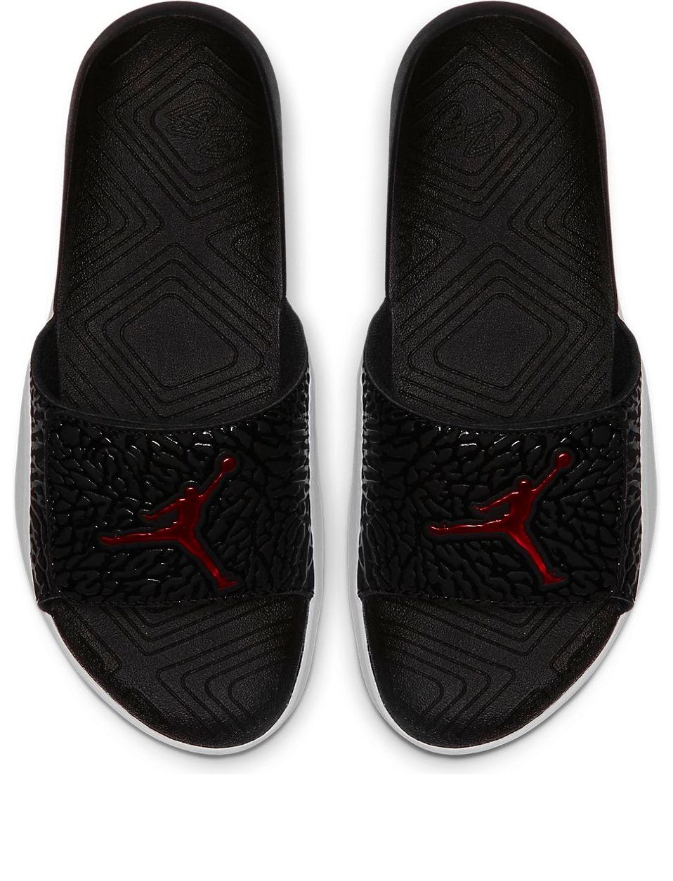 Air Jordan Hydro 7 V2 Black Red Burst Crack Slippers 'Black' BQ6290-016