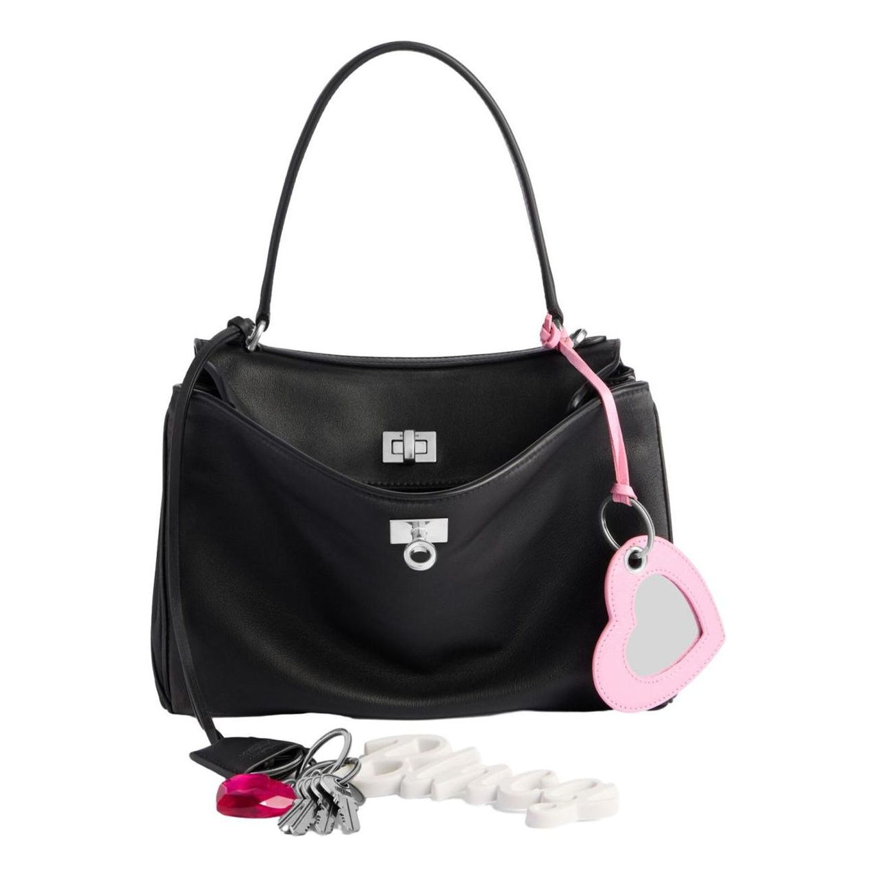 (WMNS) Balenciaga Rodeo Small Handbag Used Effect With One Charm 'Black' 7897792AA831000