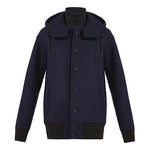 Men's Y-3 Colorblock Long Sleeves Hooded Jacket Black DP0495