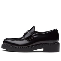 (WMNS) PRADA Brushed Leather Pointy Monolith Loafers 'Black' 1D673M_050_F0002
