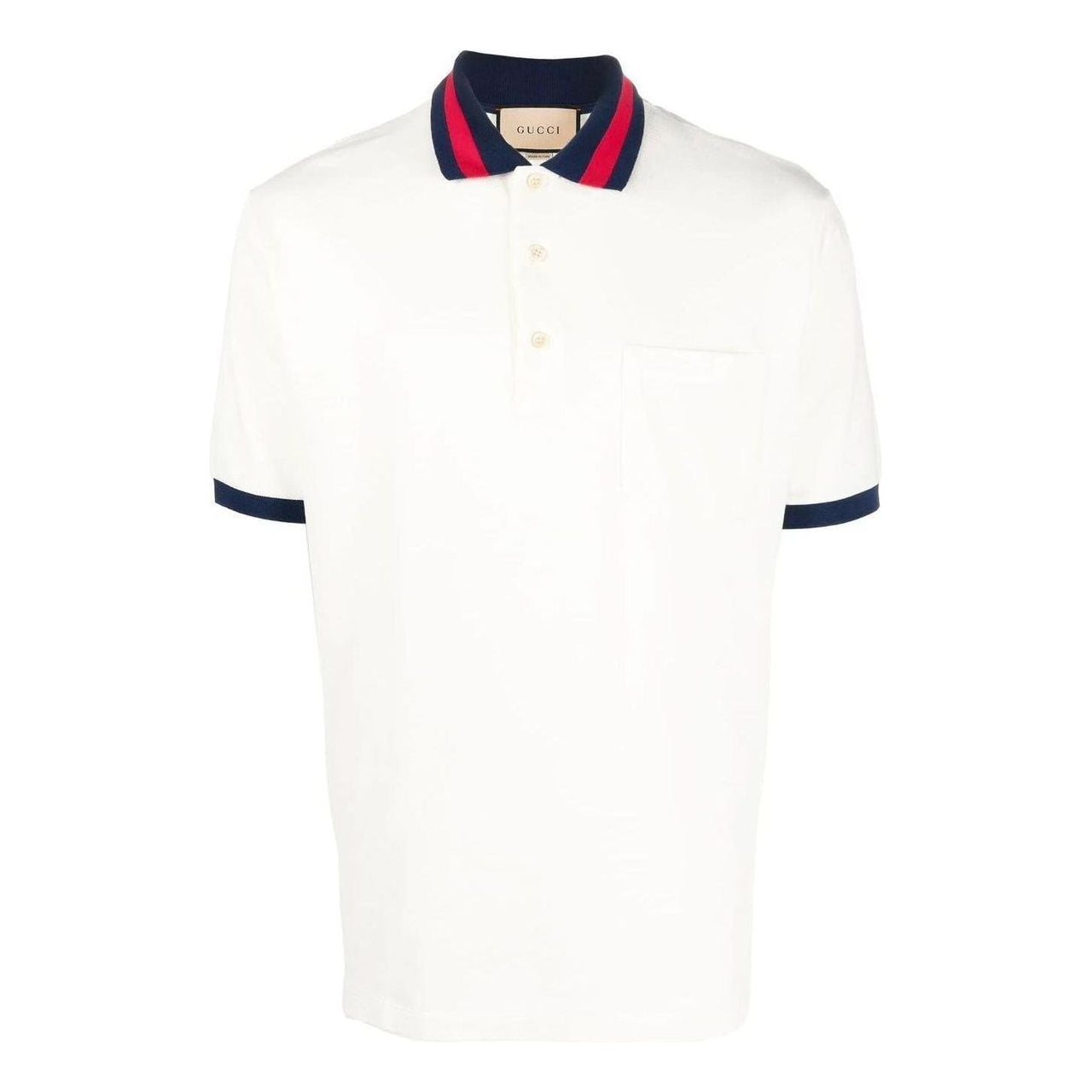 Gucci Cotton Piquet Polo With Web Collar 'Ivory' 701735-XJELJ-9750