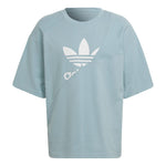 adidas originals Sports Large Logo Solid Color Splicing Short Sleeve Gray Green HC4509