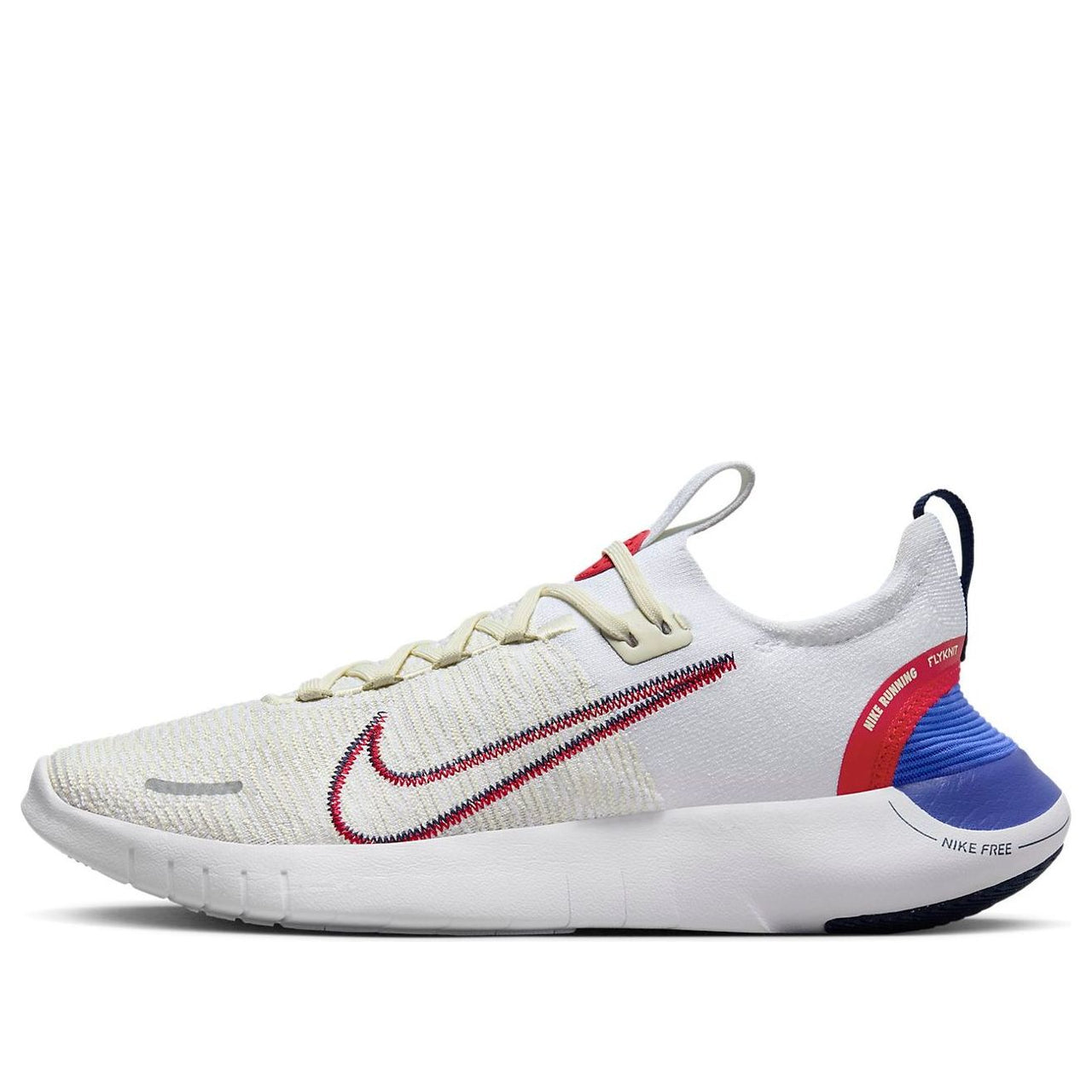 Nike Free RN NN Road Running Shoes 'White Sea Glass Blue Joy University Red' FB1276-100