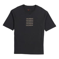 Air Jordan Embroidered Logo Athleisure Casual Sports Round Neck Short Sleeve Black AT8873-010