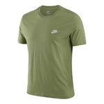 Men's Nike Embroidered Logo Breathable Micro Mark Solid Color Short Sleeve Green T-Shirt AR4999-334