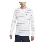 Nike Multicolor Stripe Logo Micro Mark Tennis Casual Long Sleeves White DJ2808-100