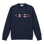 (WMNS) KENZO FW20 Logo Pattern Round Neck Long Sleeves Sports Navy Blue Hoodie FA62SW8204MO-76
