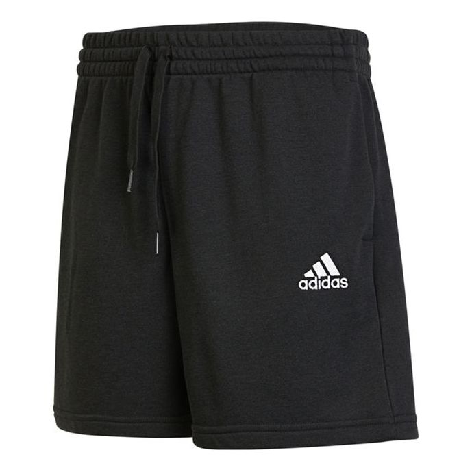 Men's adidas Solid Color Logo Micro Mark Lacing Knit Athleisure Casual Sports Shorts Black GK9600