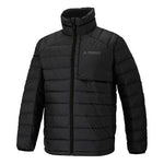 Men's adidas Tx Lt Gdwn Jkt Solid Color Stay Warm Sports Down Jacket Black HE3686