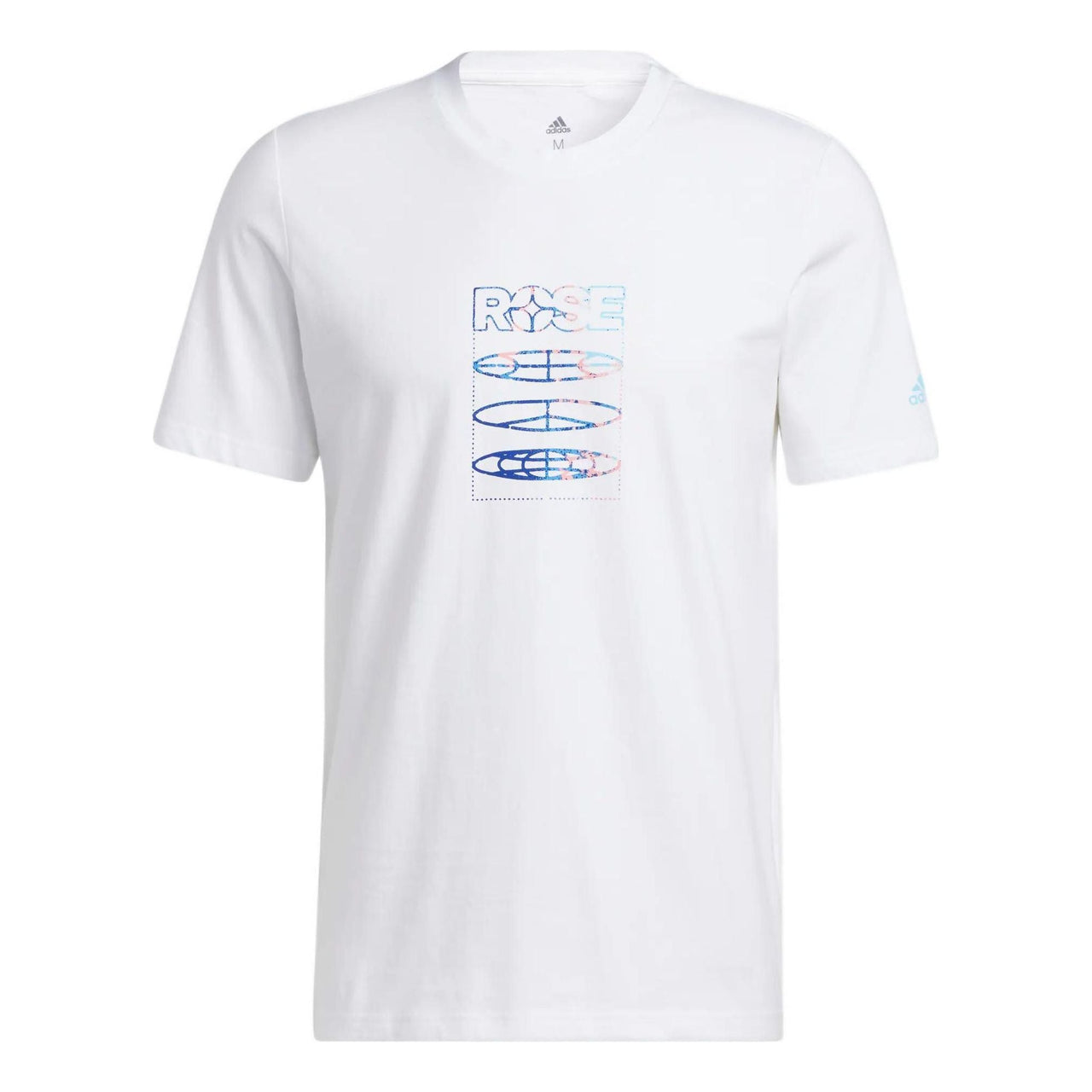 Men's adidas Rose Tee Back Logo Printing Round Neck Pullover Short Sleeve White T-Shirt HH8944