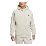 Men's adidas Fleece Lined Stay Warm Sports Hooded Cardigan Jacket Bauxite Brown HG1833