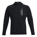 Men's Under Armour Out The Storm waterproof Light Woven Running Sports Hooded Jacket Black 1361502-001