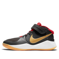 (GS) Nike Team Hustle D 9 FlyEase 'Black Red Gold' BV2952-003