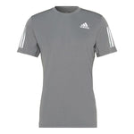 Men's adidas Fitness Training Breathable Logo Stripe Sports Short Sleeve Gray T-Shirt HB7430