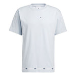 adidas originals Linear Repeat Logo Sports Round Neck Short Sleeve Blue GN7127