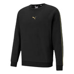 PUMA Logo Solid Color Fleece Lined Casual Round Neck Black 587665-01