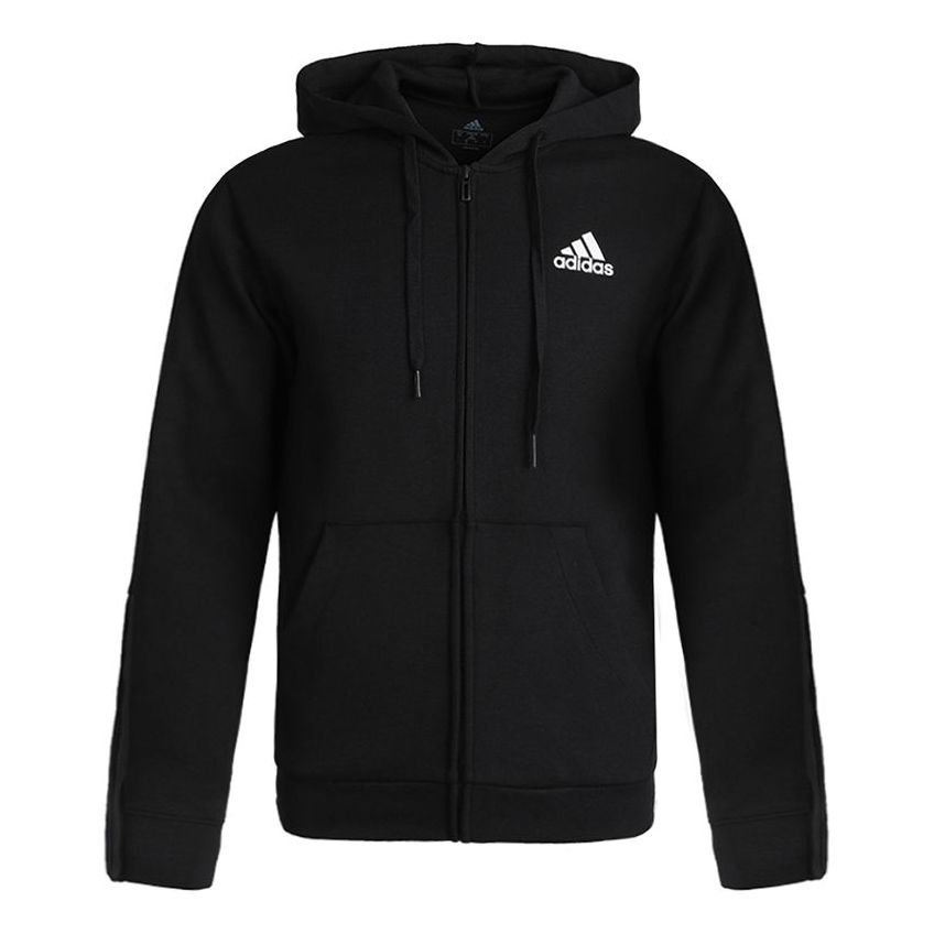 adidas Doubleknit Cut 3-Stripes Full-Zip Hoodie 'Black' GP8603