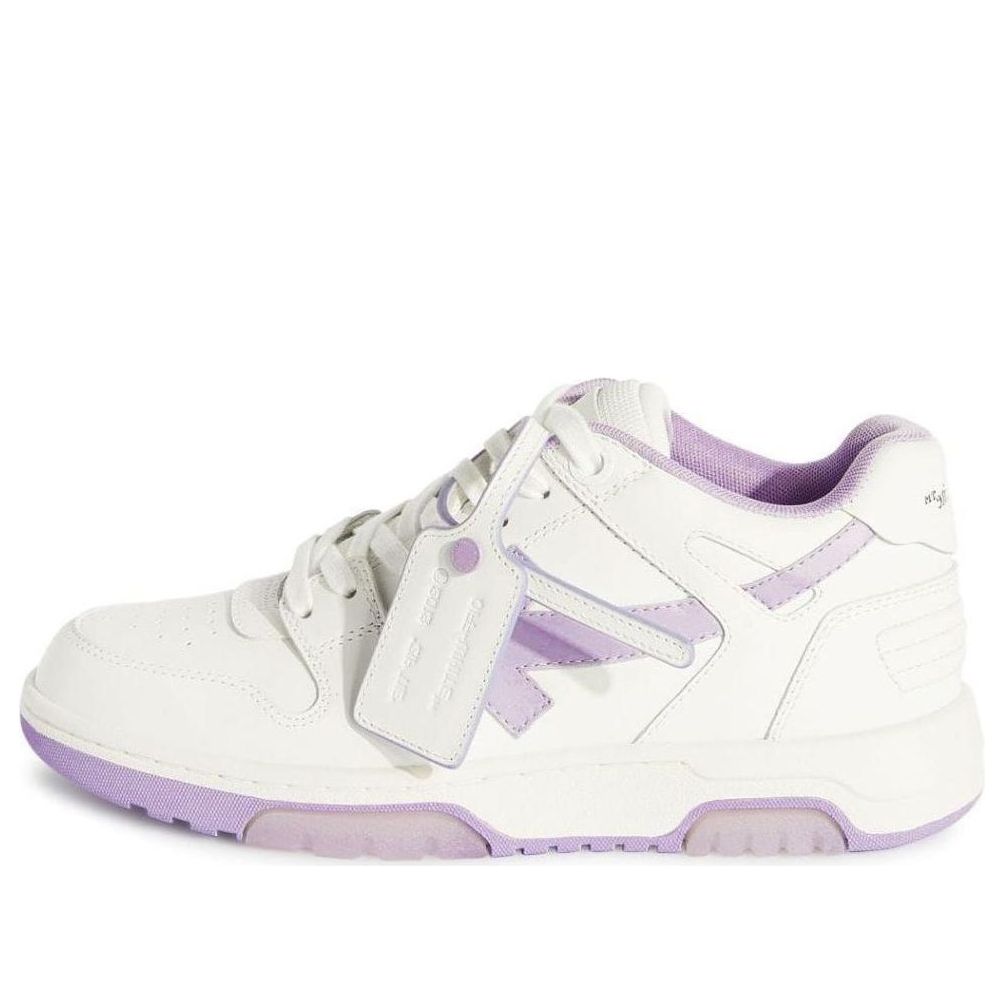(WMNS) Off-White Out Of Office Leather Sneakers 'White Purple' OWIA259F23LEA0020136