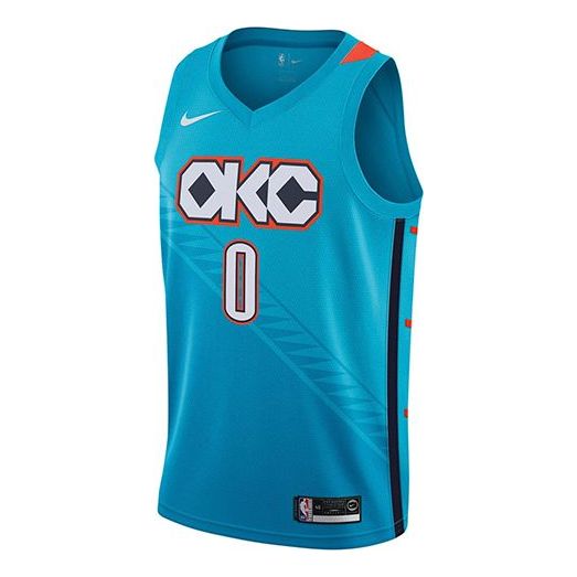 Nike NBA Russell Westbrook City Edition (Oklahoma City Thunder) Swingman Jersey Blue AJ4632-445