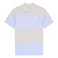 Men's Nike Sportswear Sport Essential Logo Colorblock Casual Short Sleeve Light Sea Blue Polo Shirt DM6951-097