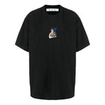 Off-White 21SS Painting Blue Arrow Cartoon Short Sleeve Loose Fit Black OMAA038S21JER0071040