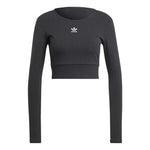 (WMNS) adidas Essentials Rib Long Sleeve Tee 'Black' II8055