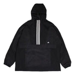 adidas Half-zipped Hooded Windproof Sports Woven Jacket Men's Black GM4443