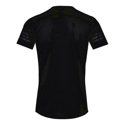 adidas Round Neck Short Sleeve Sports Training Black CW3927