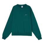 Men's Nike Lab Fleece Crew Solid Color Plush Stay Warm Sports Round Neck Pullover Green DA0318-340