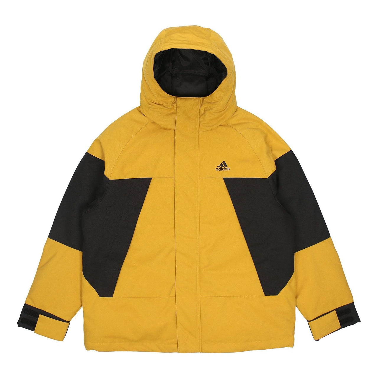 adidas Cb Bos Logo Jkt Contrast Color Stitching Hooded Down Jacket Yellow H23091