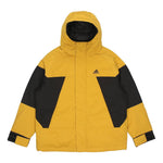 adidas Cb Bos Logo Jkt Contrast Color Stitching Hooded Down Jacket Yellow H23091