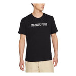 Men's Nike Contrasting Colors Logo Alphabet Pattern Printing Round Neck Casual Short Sleeve Black T-Shirt DM6410-010