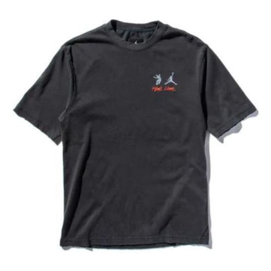 Air Jordan x Union Crossover Solid Color Breathable Logo Round Neck Short Sleeve US Edition Black DM2843-045