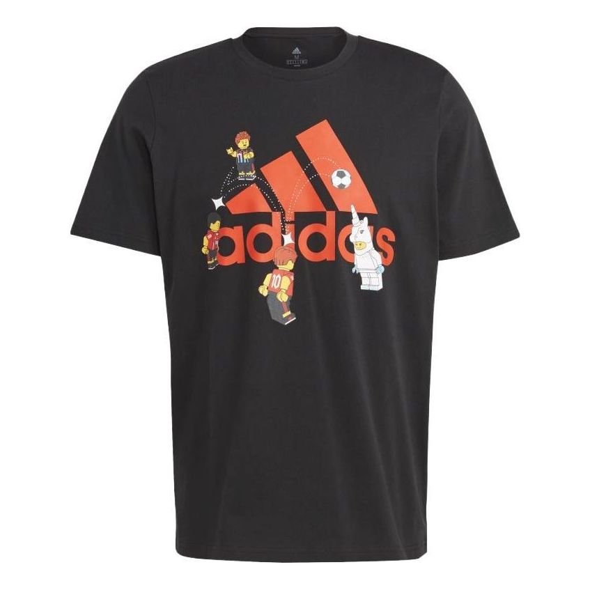 adidas x LEGO Soccer Badge of Sport Graphic T-Shirt 'Black Orange' HT5181