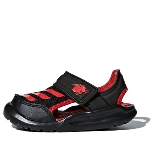 (TD) adidas Fortaswim I Non-Slip Casual Black Red Sandals 'Black Red' AC8420