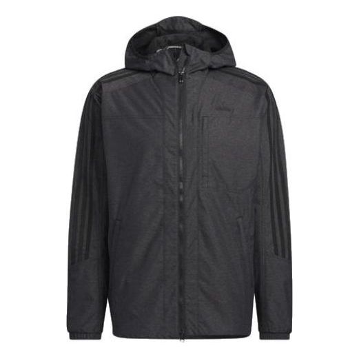 Men's adidas Classic Zipper Hooded Track Jacket Black HM2722