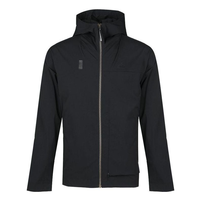 Men's adidas Wj Jkt Wb Solid Color Zipper Hooded Jacket Black DW4679