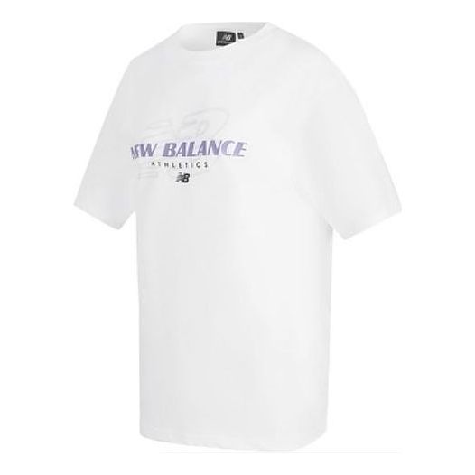New Balance Sport Logo Tee 'White Purple' 5EC2U843-WT