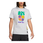 Men's Nike Smiling Face Pattern Printing Logo Breathable Round Neck Short Sleeve Gray T-Shirt DQ1886-012