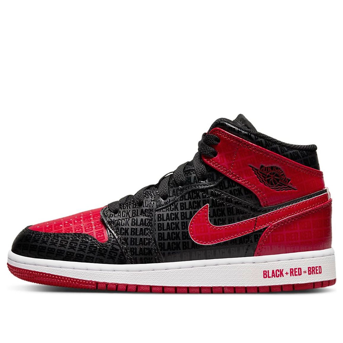 (GS) Air Jordan 1 Mid SS 'Black + Red = Bred' DM9650-001