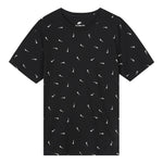 Men's Nike Logo Full Print Round Neck Pullover Short Sleeve Black T-Shirt DR7910-010