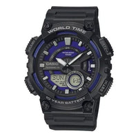 Casio Small Warrior Analog-Digital Watch 'Black Royal Blue' AEQ-110W-2A2VCF
