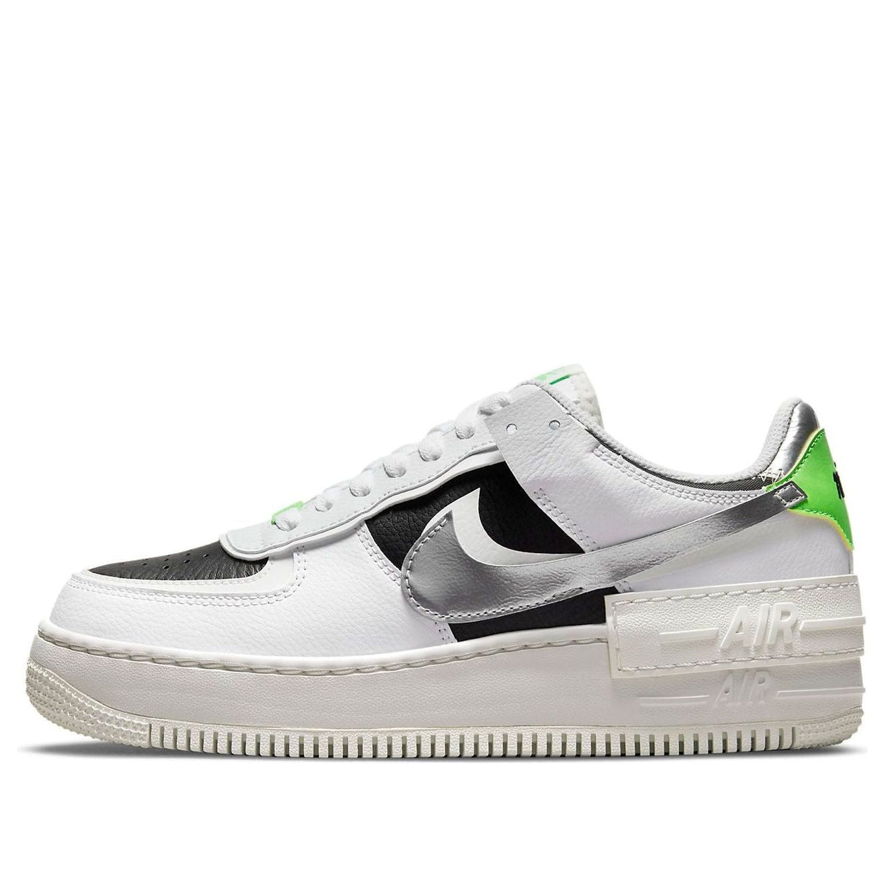 (WMNS) Nike Air Force 1 Shadow 'White Black Metallic Silver' DN8006-100