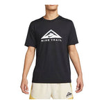 Men's Nike Dri-FIT Alphabet Pattern Printing Quick Dry Trail Running Sports Short Sleeve Black T-Shirt DM5424-010