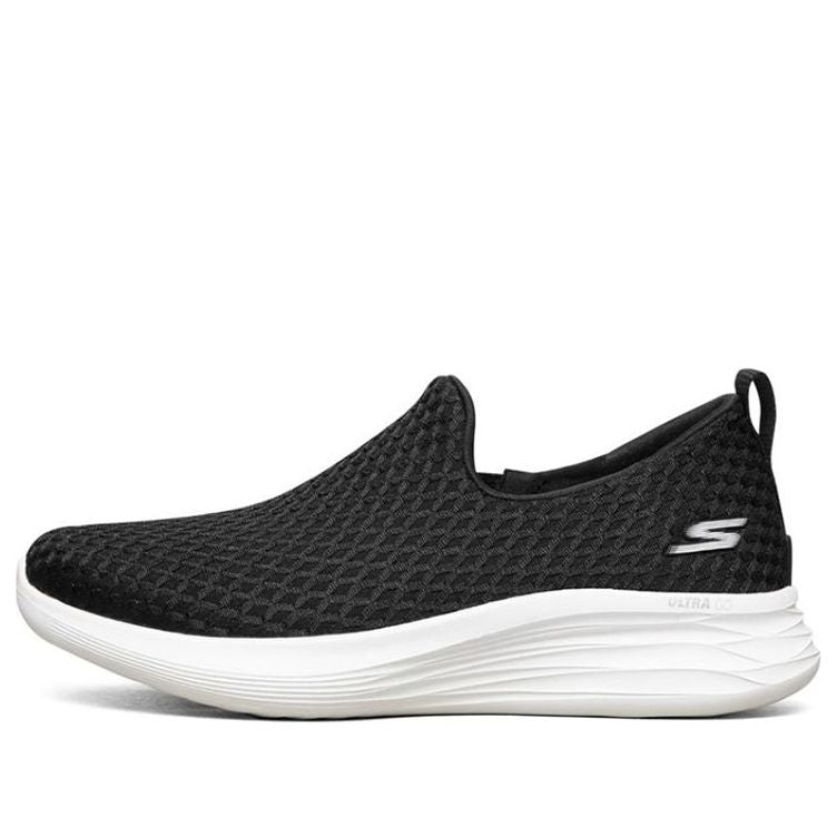 (WMNS) Skechers You Wave Sports Shoes Black/White 132000-BKW