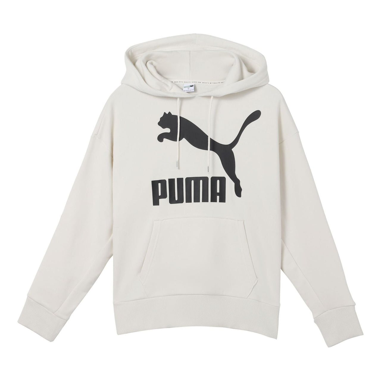 (WMNS) PUMA Classics Logo Printing Hoodie Grey 599197-05